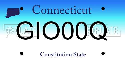 GIO00Q Connecticut License Plate