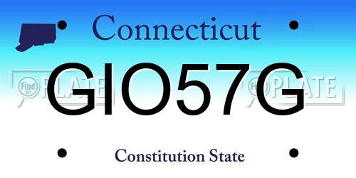 GIO57G Connecticut License Plate