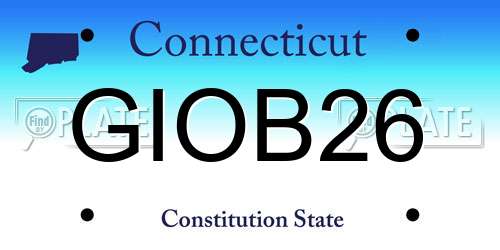 GIOB26 Connecticut License Plate