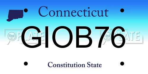 GIOB76 Connecticut License Plate