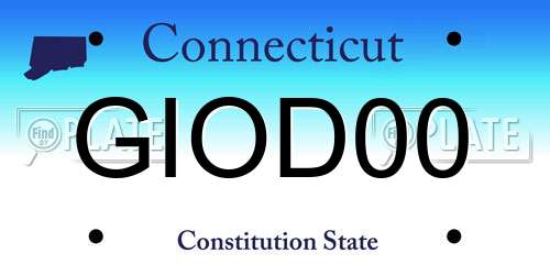 GIOD00 Connecticut License Plate