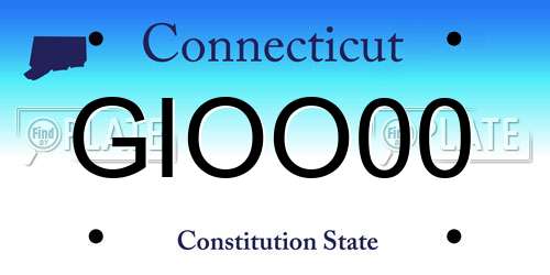 GIOO00 Connecticut License Plate