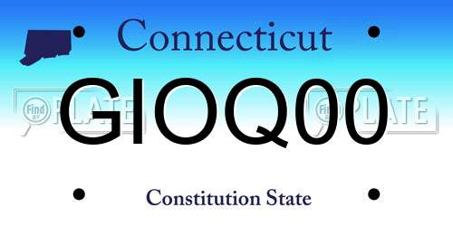 GIOQ00 Connecticut License Plate