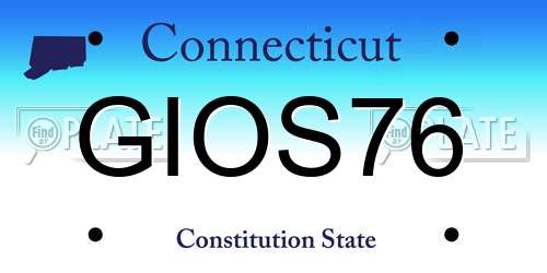 GIOS76 Connecticut License Plate