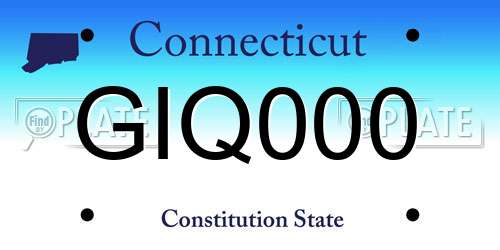 GIQ000 Connecticut License Plate