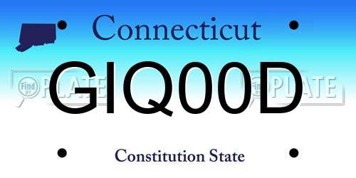 GIQ00D Connecticut License Plate