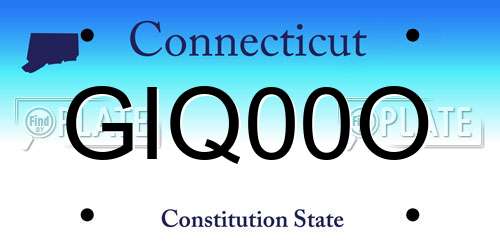 GIQ00O Connecticut License Plate