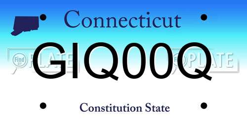 GIQ00Q Connecticut License Plate