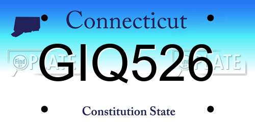 GIQ526 Connecticut License Plate