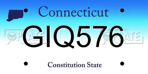 GIQ576 Connecticut License Plate