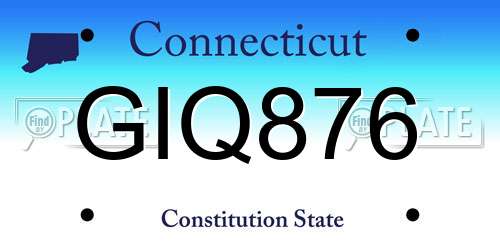 GIQ876 Connecticut License Plate