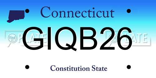 GIQB26 Connecticut License Plate