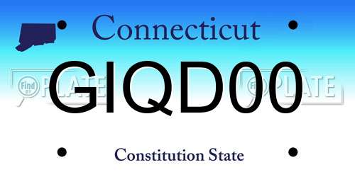 GIQD00 Connecticut License Plate