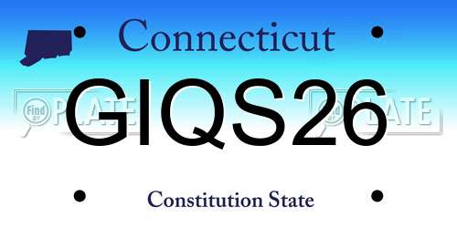 GIQS26 Connecticut License Plate