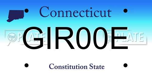 GIR00E Connecticut License Plate