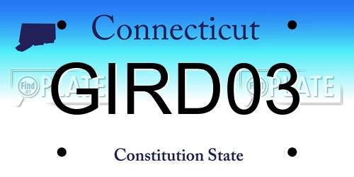 GIRD03 Connecticut License Plate