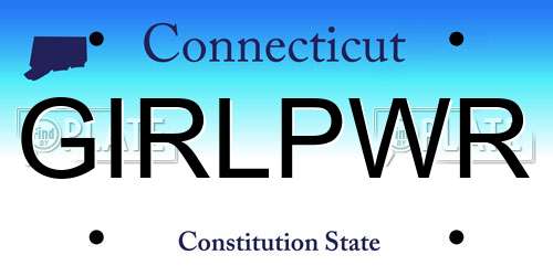 GIRLPWR Connecticut License Plate