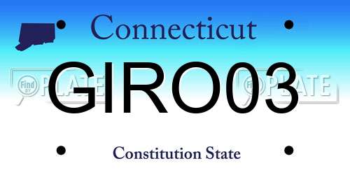 GIRO03 Connecticut License Plate