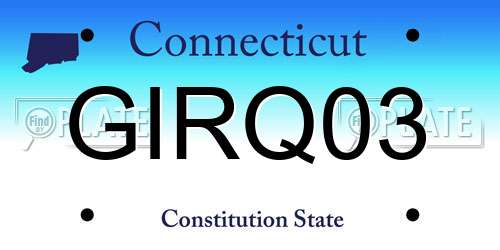GIRQ03 Connecticut License Plate