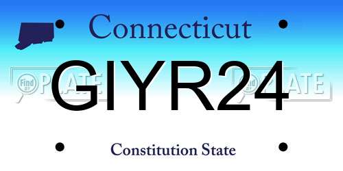GIYR24 Connecticut License Plate