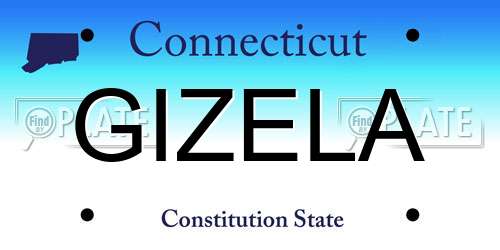 GIZELA Connecticut License Plate