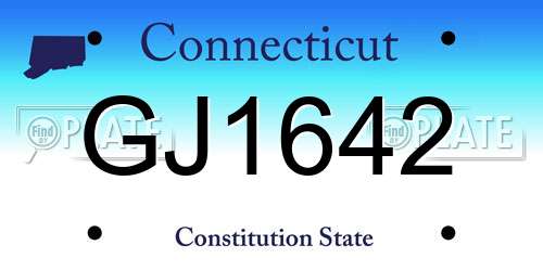 GJ1642 Connecticut License Plate
