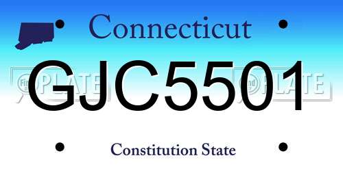 GJC5501 Connecticut License Plate