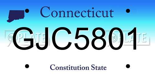GJC5801 Connecticut License Plate