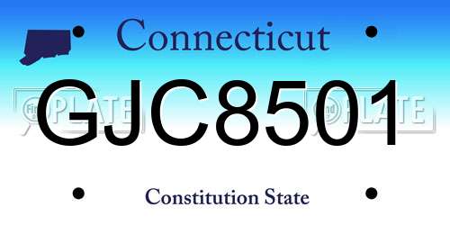 GJC8501 Connecticut License Plate