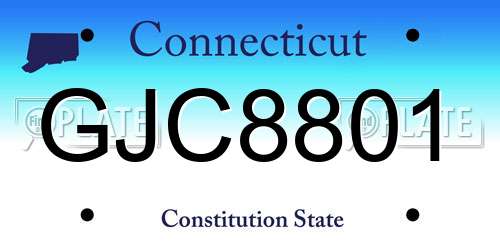 GJC8801 Connecticut License Plate