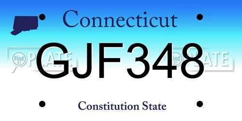 GJF348 Connecticut License Plate