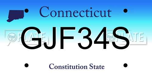 GJF34S Connecticut License Plate