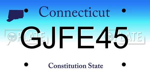 GJFE45 Connecticut License Plate