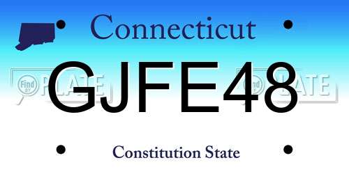GJFE48 Connecticut License Plate