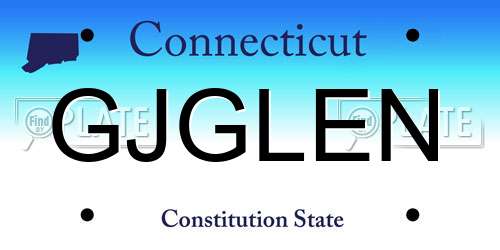 GJGLEN Connecticut License Plate