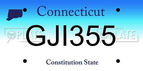 GJI355 Connecticut License Plate