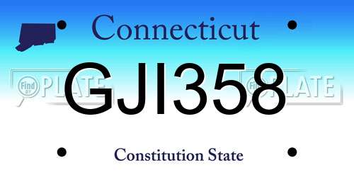 GJI358 Connecticut License Plate