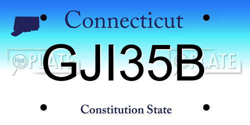 GJI35B Connecticut License Plate