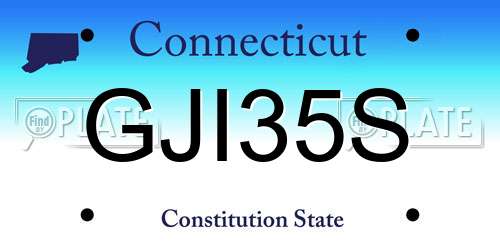 GJI35S Connecticut License Plate