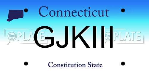 GJKIII Connecticut License Plate