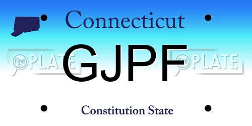 GJPF Connecticut License Plate