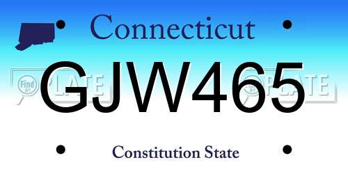 GJW465 Connecticut License Plate