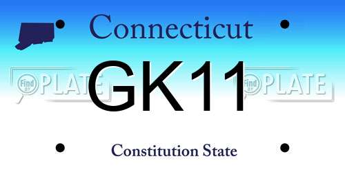 GK11 Connecticut License Plate