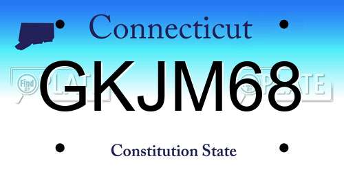 GKJM68 Connecticut License Plate