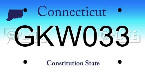 GKW033 Connecticut License Plate