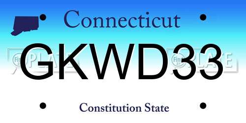 GKWD33 Connecticut License Plate