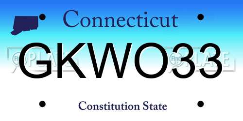 GKWO33 Connecticut License Plate