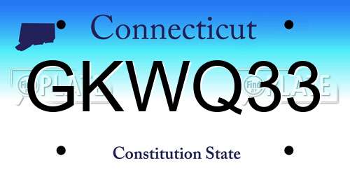GKWQ33 Connecticut License Plate