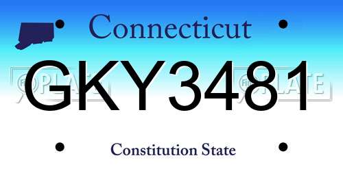 GKY3481 Connecticut License Plate