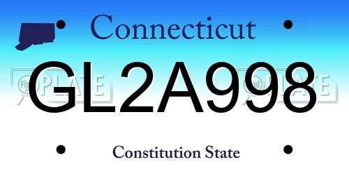 GL2A998 Connecticut License Plate